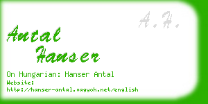 antal hanser business card